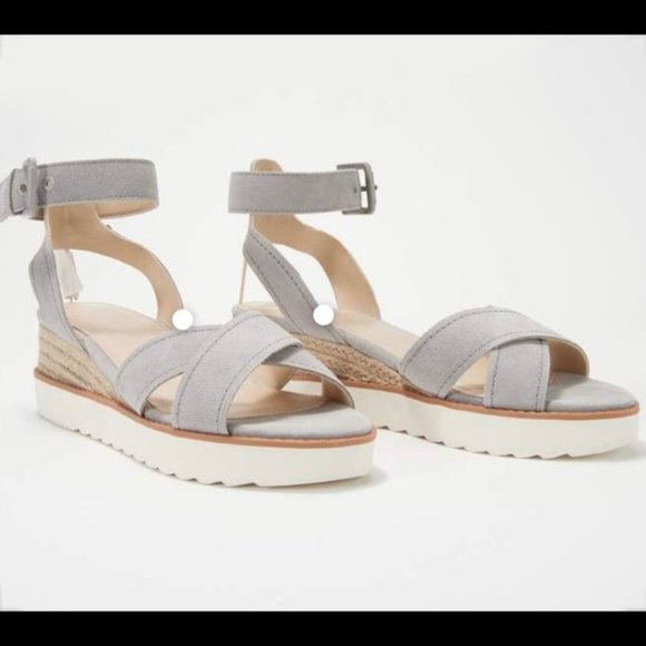 Marc Fisher Shoes - Marc Fisher Jovana Suede Leather Cross Strap Wedge
